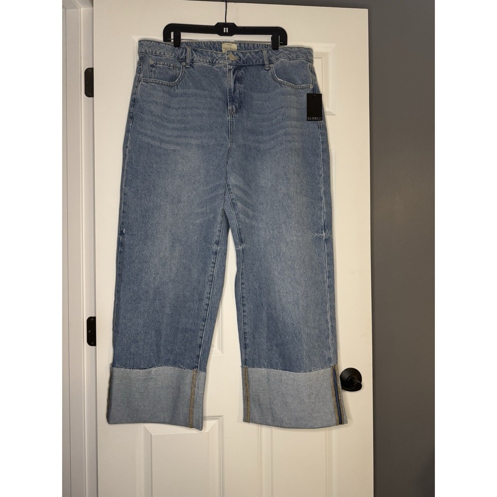 Eloquii Plus Size Tall Cuff Jeans Size 14 Nwt